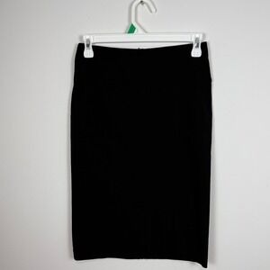 Y2K Costa Blanca Black Pencil Skirt Size 4 Knee Length Stretch Career Wear